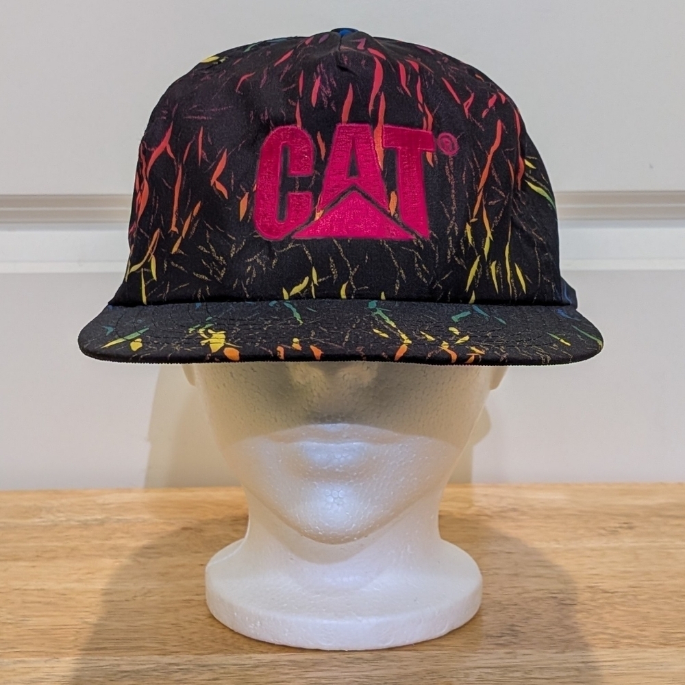 Rad 90s Caterpillar Neon Pink Yellow and Black Snapback Hat